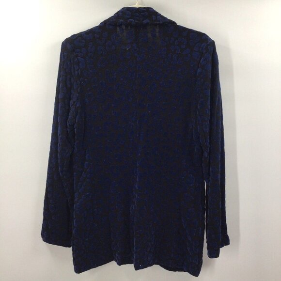 Majestic Filatures Women's Sz 2/Small Velvet Leopard Print One Button Blazer - Picture 12 of 12